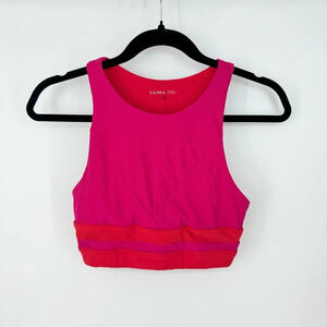 VAARA Red/Pink Athletic Sleeveless Pattern Sports Bra